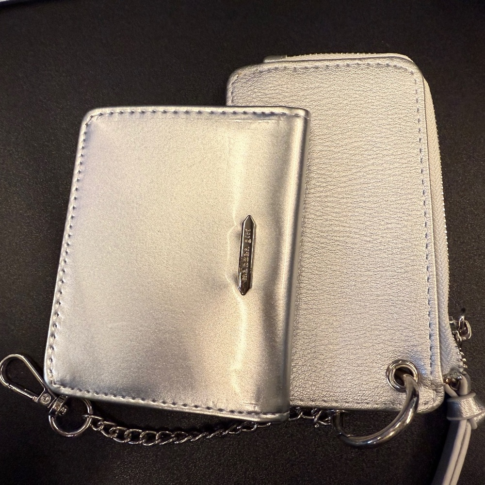 Lot of 2 Silver Steve Madden/Madden Girl Wallet and Cardholder